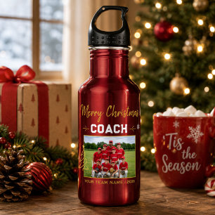 Frohe Weihnachten Trainer-Teamfoto Edelstahlflasche