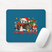 Frohe Weihnachten Traktor mit Santa Schneemann  Mousepad (Mit Mouse)
