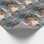 Frohe Weihnachten Treeing WandererCoonhound Geschenkpapier (Ecke)