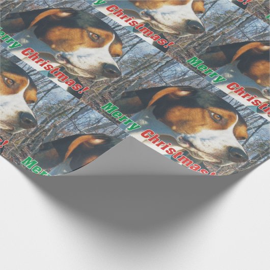 Frohe Weihnachten Treeing WandererCoonhound Geschenkpapier (Ecke)