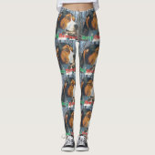 Frohe Weihnachten Treeing WandererCoonhound Leggings (Vorderseite)