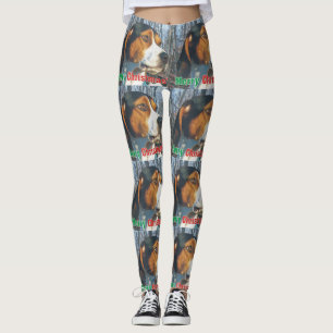 Frohe Weihnachten Treeing WandererCoonhound Leggings