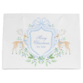 Frohe Weihnachten Trellis und Swag mit Blue Bow Große Geschenktüte (Vorderseite)