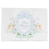 Frohe Weihnachten Trellis und Swag mit Blue Bow Große Geschenktüte (Rückseite)