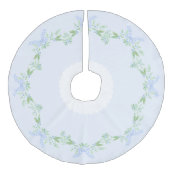 Frohe Weihnachten Trellis und Swag mit Blue Bow Leinenimitat Weihnachtsbaumdecke (Vorderseite)