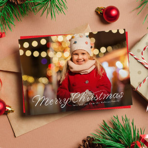 Frohe Weihnachten trendiges Band Schriftzug ein Fo
