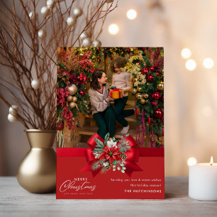 Frohe Weihnachten Trendy Ein-Foto-Urlaubskarte