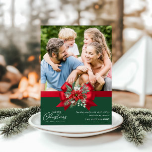 Frohe Weihnachten Trendy Ein-Foto-Urlaubskarte
