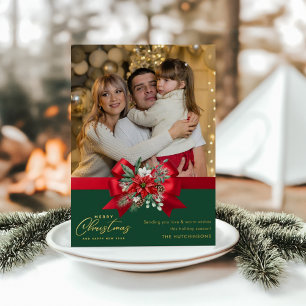 Frohe Weihnachten Trendy Ein-Foto-Urlaubskarte Folien Feiertagskarte