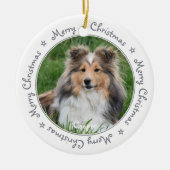 Frohe Weihnachten Trendy Gray Einzigartiges Foto Keramik Ornament (Vorne)