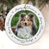 Frohe Weihnachten Trendy Gray Einzigartiges Foto Keramik Ornament