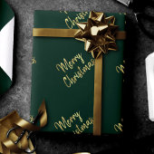 Frohe Weihnachten | Trendy Green und Gold Modern Geschenkpapier