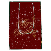 Frohe Weihnachten Trendy Holiday Mittlere Geschenktüte (Rückseite)