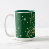 Frohe Weihnachten Trendy Holiday Zweifarbige Tasse (Links)