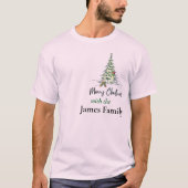 Frohe Weihnachten Trendy Minimalistisches Hemd T-Shirt (Vorderseite)