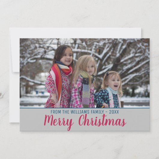 Frohe Weihnachten Trendy Pink Pinselstriche Script (Vorderseite)