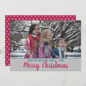 Frohe Weihnachten Trendy Pink Pinselstriche Script (Vorne/Hinten)