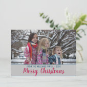 Frohe Weihnachten Trendy Pink Pinselstriche Script (Stehend Vorderseite)