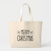 Frohe Weihnachten Trendy schwarzen Text minimalist Jumbo Stoffbeutel (Vorne)