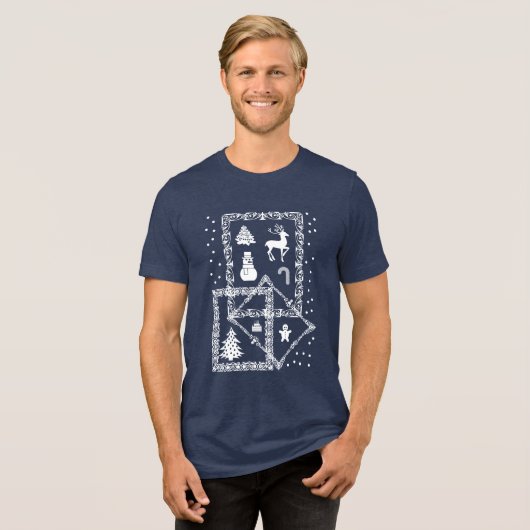 Frohe Weihnachten Tri-Blend Shirt (Vorderseite voll)