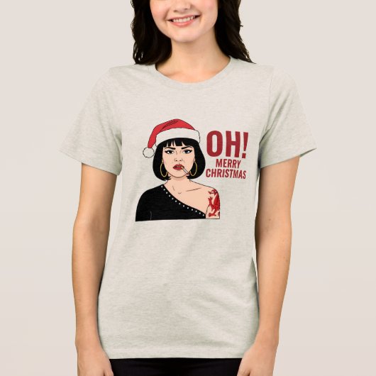 Frohe Weihnachten Tri-Blend Shirt (Vorderseite)