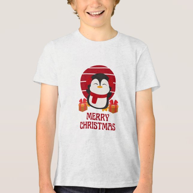 Frohe Weihnachten Tri-Blend Shirt (Vorderseite)