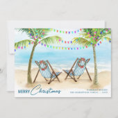 Frohe Weihnachten Tropical Beach Palmen (Vorderseite)