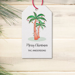 Frohe Weihnachten Tropical Palm Tree Geschenkanhänger