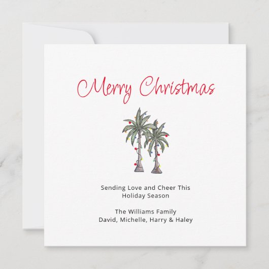 Frohe Weihnachten Tropical Palm Trees Beach (Vorderseite)