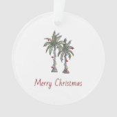 Frohe Weihnachten Tropical Palm Trees Beach Ornament (Vorderseite)