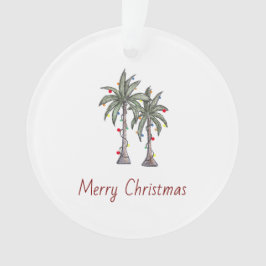 Frohe Weihnachten Tropical Palm Trees Beach Ornament
