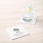 Frohe Weihnachten Tropical Palm Trees Beach Rechteckiger Pappuntersetzer (Vor Ort)