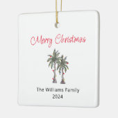 Frohe Weihnachten Tropical Palm Trees Keramikornament (Links)
