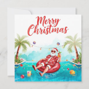Frohe Weihnachten Tropischer Weihnachtsmann Sommer