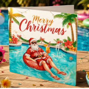 Frohe Weihnachten Tropischer Weihnachtsmann Sommer
