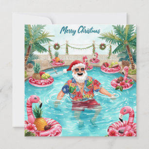 Frohe Weihnachten Tropischer Weihnachtsmann Sommer