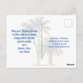 Frohe Weihnachten Tropisches Camping Postkarte (Rückseite)