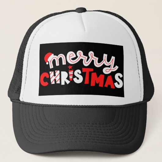 Frohe Weihnachten Truckerkappe (Vorderseite)