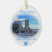 Frohe Weihnachten {Trull Kirche im Schnee} Keramik Ornament (Rechts)