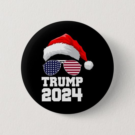Frohe Weihnachten Trump 2024 Button (Vorderseite)
