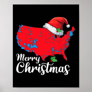 Frohe Weihnachten Trump Patriotische Usa Karte 202 Poster