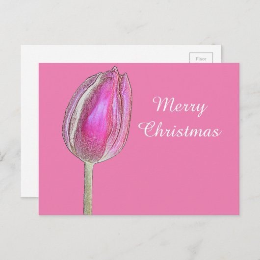 Frohe Weihnachten Tulip Blume Blumenstrauß Weiß (Vorne/Hinten)