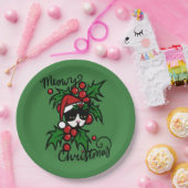 Frohe Weihnachten Tuxedo Cat Pappteller (Party)