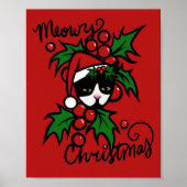 Frohe Weihnachten Tuxedo Cat Poster (Vorne)