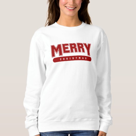 Frohe Weihnachten - Typografie der Roten Uni Sweatshirt (Vorderseite)