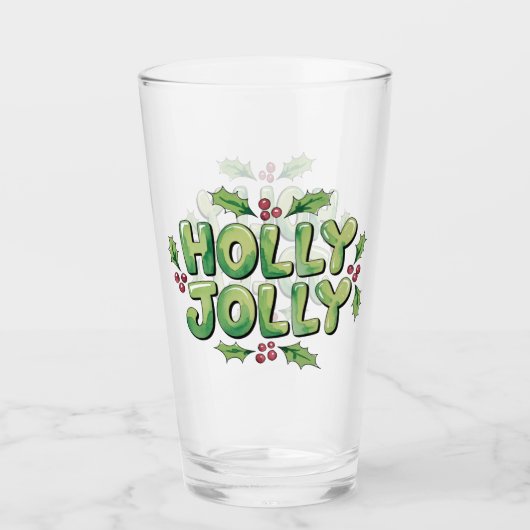 Frohe Weihnachten Typografie Glas (Vorderseite)
