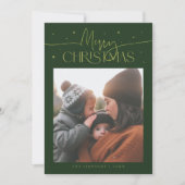 Frohe Weihnachten Typografie Grün Foto (Vorderseite)