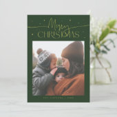 Frohe Weihnachten Typografie Grün Foto (Stehend Vorderseite)