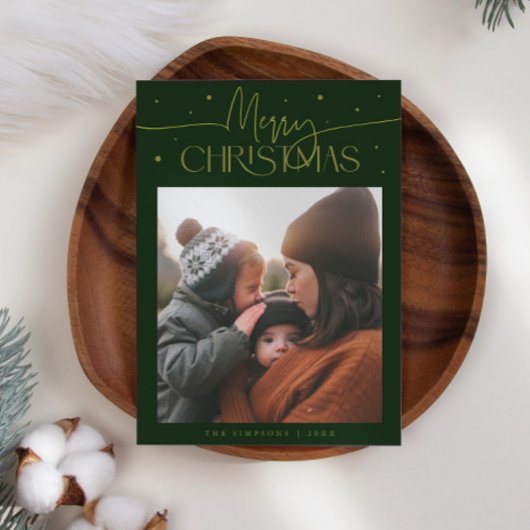 Frohe Weihnachten Typografie Grün Foto