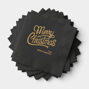 Frohe Weihnachten Typografie Party Servietten Mit Folie